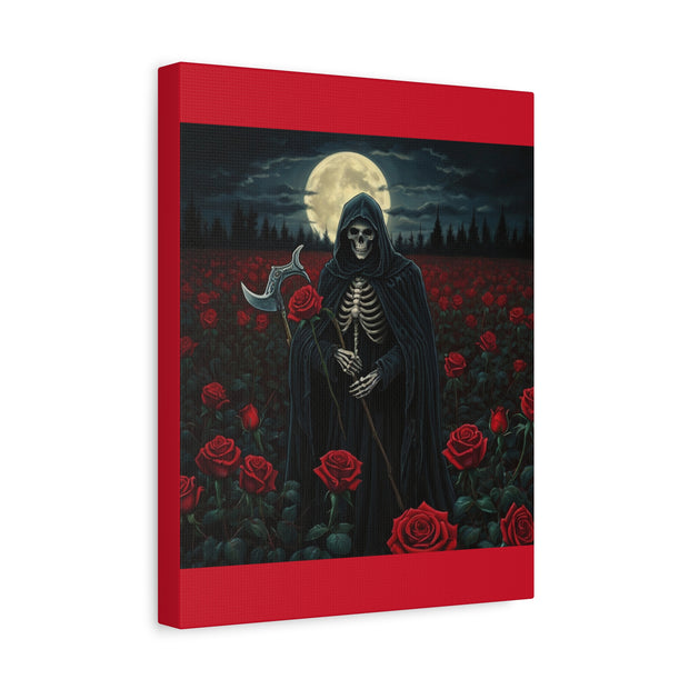 Gothic Rose Grim Reaper Canvas Wall Art
