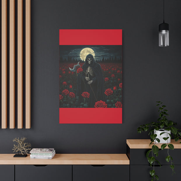 Gothic Rose Grim Reaper Canvas Wall Art