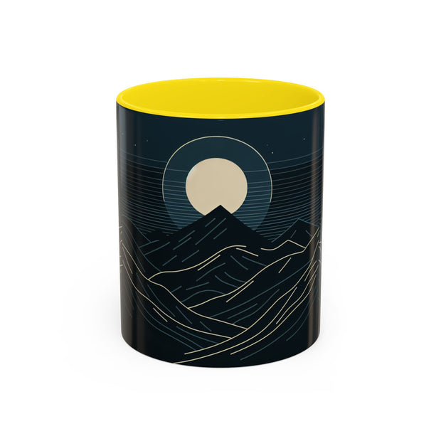 Mountain Moon Accent Coffee Mug, Cozy Mug for Coffee Lovers, Gifts for Nature Enthusiasts, Perfect for Home or Office, Ideal for Relaxation