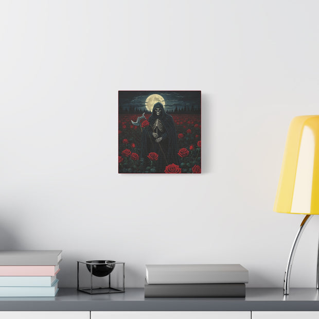 Gothic Rose Grim Reaper Canvas Wall Art