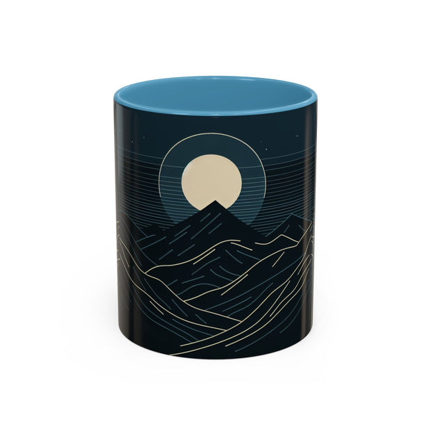 Mountain Moon Accent Coffee Mug, Cozy Mug for Coffee Lovers, Gifts for Nature Enthusiasts, Perfect for Home or Office, Ideal for Relaxation