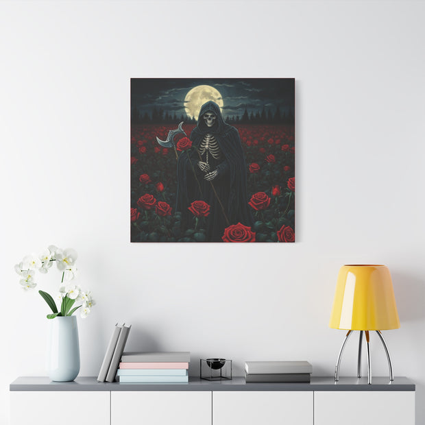 Gothic Rose Grim Reaper Canvas Wall Art