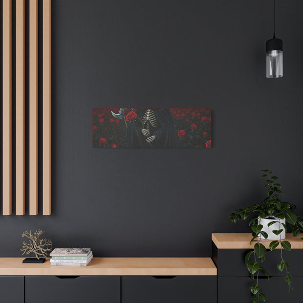 Gothic Rose Grim Reaper Canvas Wall Art