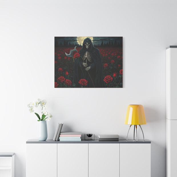 Gothic Rose Grim Reaper Canvas Wall Art