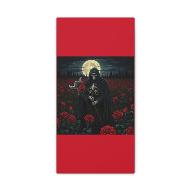 Gothic Rose Grim Reaper Canvas Wall Art