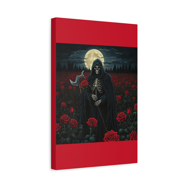 Gothic Rose Grim Reaper Canvas Wall Art