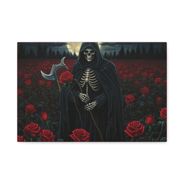 Gothic Rose Grim Reaper Canvas Wall Art