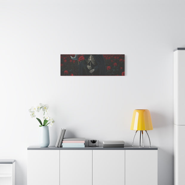 Gothic Rose Grim Reaper Canvas Wall Art