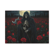 Gothic Rose Grim Reaper Canvas Wall Art