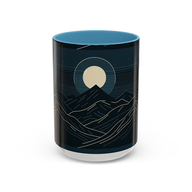 Mountain Moon Accent Coffee Mug, Cozy Mug for Coffee Lovers, Gifts for Nature Enthusiasts, Perfect for Home or Office, Ideal for Relaxation