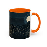 Mountain Moon Accent Coffee Mug, Cozy Mug for Coffee Lovers, Gifts for Nature Enthusiasts, Perfect for Home or Office, Ideal for Relaxation