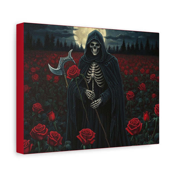 Gothic Rose Grim Reaper Canvas Wall Art