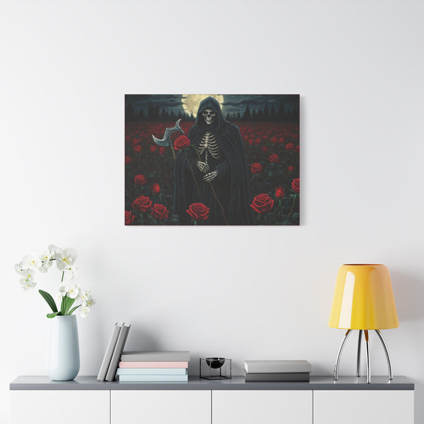 Gothic Rose Grim Reaper Canvas Wall Art