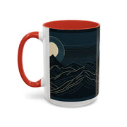 Mountain Moon Accent Coffee Mug, Cozy Mug for Coffee Lovers, Gifts for Nature Enthusiasts, Perfect for Home or Office, Ideal for Relaxation