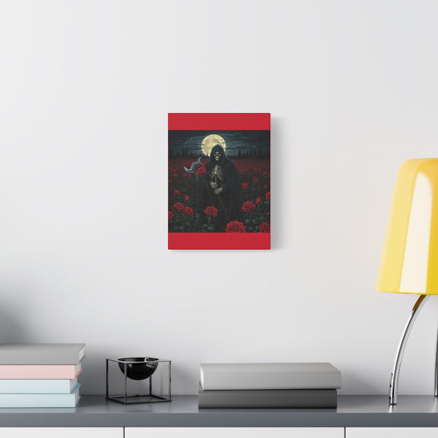 Gothic Rose Grim Reaper Canvas Wall Art