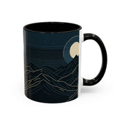 Mountain Moon Accent Coffee Mug, Cozy Mug for Coffee Lovers, Gifts for Nature Enthusiasts, Perfect for Home or Office, Ideal for Relaxation