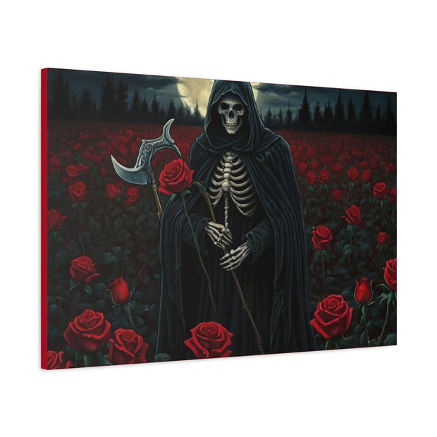Gothic Rose Grim Reaper Canvas Wall Art