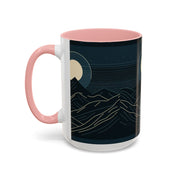 Mountain Moon Accent Coffee Mug, Cozy Mug for Coffee Lovers, Gifts for Nature Enthusiasts, Perfect for Home or Office, Ideal for Relaxation
