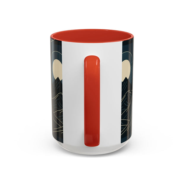 Mountain Moon Accent Coffee Mug, Cozy Mug for Coffee Lovers, Gifts for Nature Enthusiasts, Perfect for Home or Office, Ideal for Relaxation