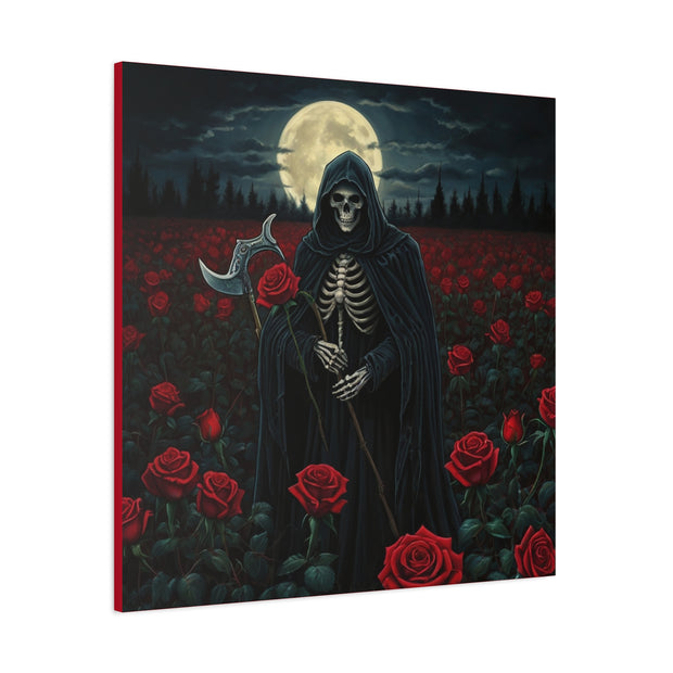 Gothic Rose Grim Reaper Canvas Wall Art