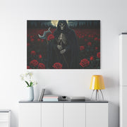 Gothic Rose Grim Reaper Canvas Wall Art