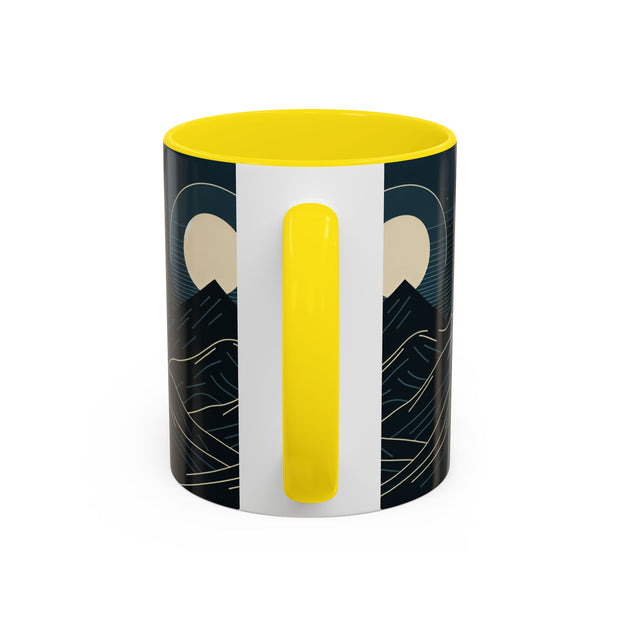 Mountain Moon Accent Coffee Mug, Cozy Mug for Coffee Lovers, Gifts for Nature Enthusiasts, Perfect for Home or Office, Ideal for Relaxation