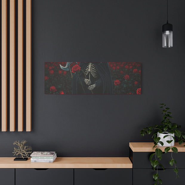Gothic Rose Grim Reaper Canvas Wall Art