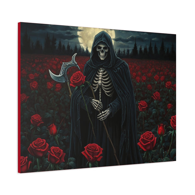 Gothic Rose Grim Reaper Canvas Wall Art