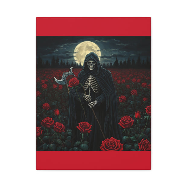 Gothic Rose Grim Reaper Canvas Wall Art