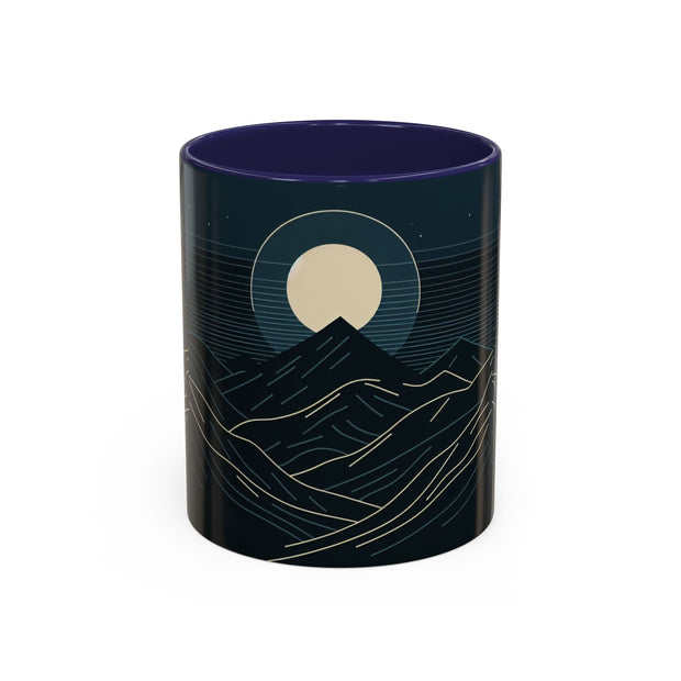 Mountain Moon Accent Coffee Mug, Cozy Mug for Coffee Lovers, Gifts for Nature Enthusiasts, Perfect for Home or Office, Ideal for Relaxation