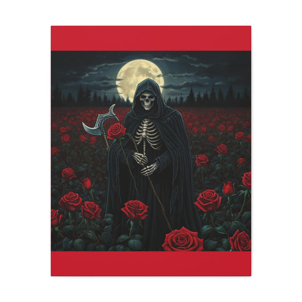 Gothic Rose Grim Reaper Canvas Wall Art