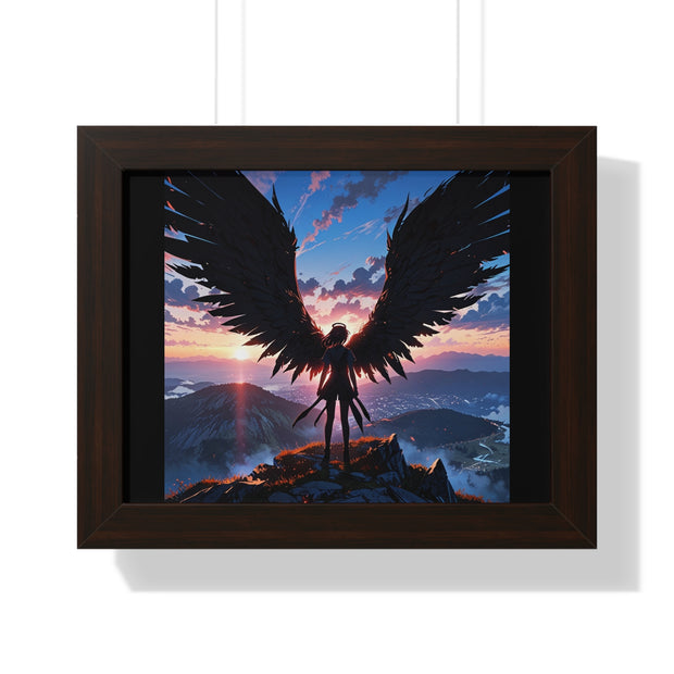 Epic Angel Wings Framed Horizontal Poster - Inspirational Wall Art for Home & Office Decor