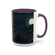Mountain Moon Accent Coffee Mug, Cozy Mug for Coffee Lovers, Gifts for Nature Enthusiasts, Perfect for Home or Office, Ideal for Relaxation
