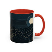 Mountain Moon Accent Coffee Mug, Cozy Mug for Coffee Lovers, Gifts for Nature Enthusiasts, Perfect for Home or Office, Ideal for Relaxation