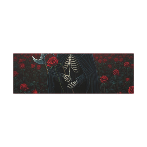 Gothic Rose Grim Reaper Canvas Wall Art