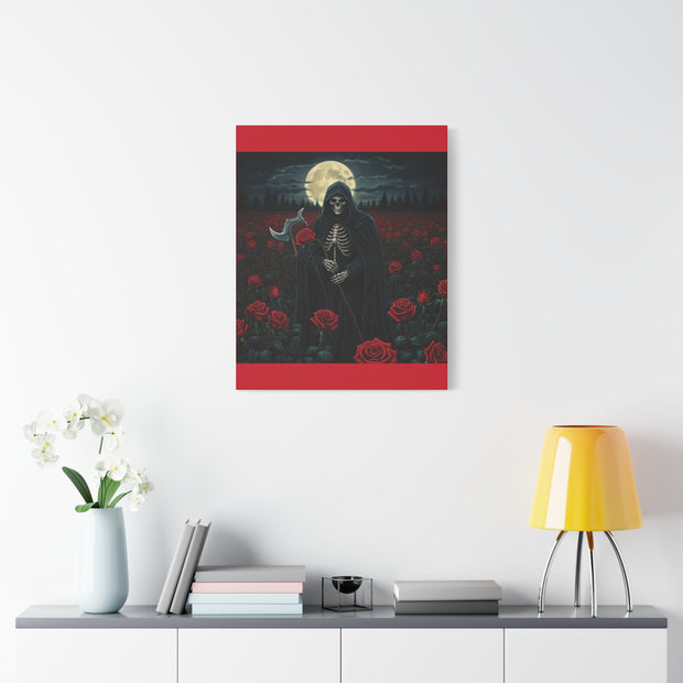 Gothic Rose Grim Reaper Canvas Wall Art