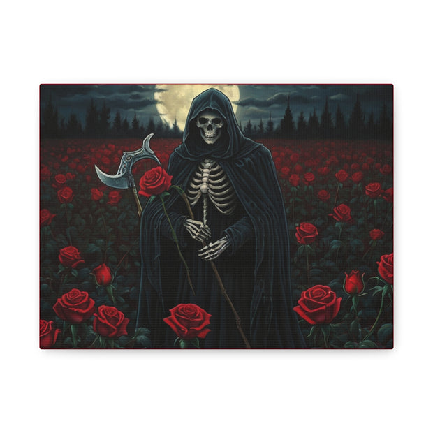 Gothic Rose Grim Reaper Canvas Wall Art
