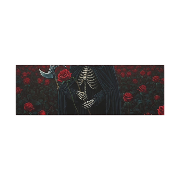 Gothic Rose Grim Reaper Canvas Wall Art