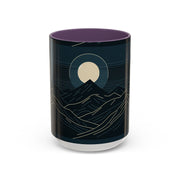 Mountain Moon Accent Coffee Mug, Cozy Mug for Coffee Lovers, Gifts for Nature Enthusiasts, Perfect for Home or Office, Ideal for Relaxation