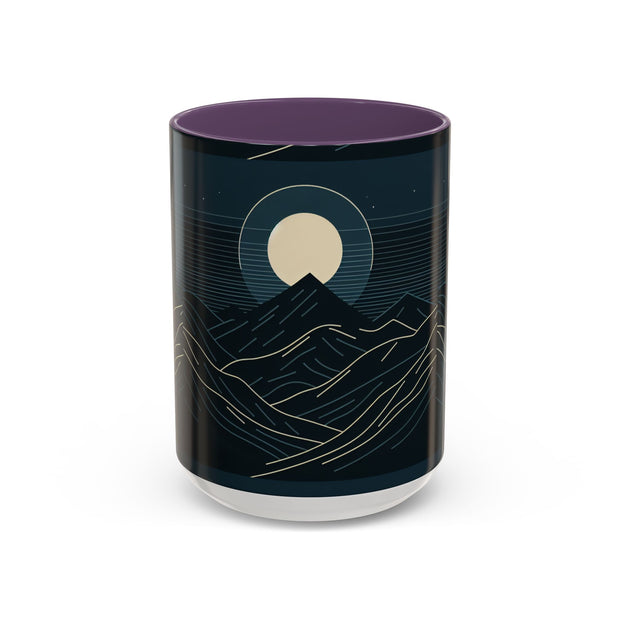 Mountain Moon Accent Coffee Mug, Cozy Mug for Coffee Lovers, Gifts for Nature Enthusiasts, Perfect for Home or Office, Ideal for Relaxation