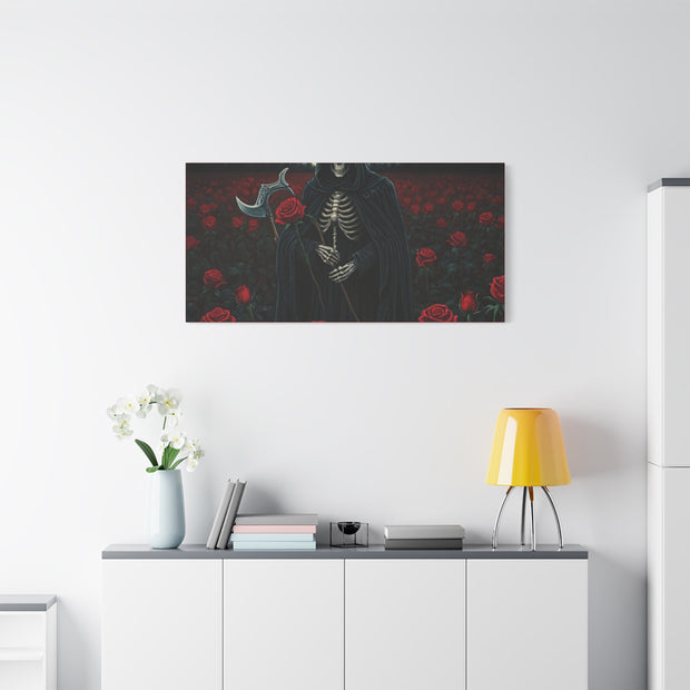 Gothic Rose Grim Reaper Canvas Wall Art