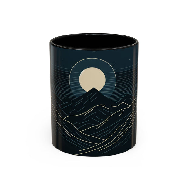 Mountain Moon Accent Coffee Mug, Cozy Mug for Coffee Lovers, Gifts for Nature Enthusiasts, Perfect for Home or Office, Ideal for Relaxation