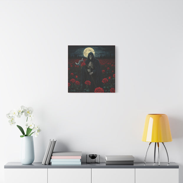 Gothic Rose Grim Reaper Canvas Wall Art