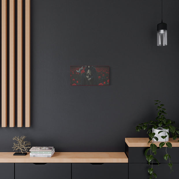 Gothic Rose Grim Reaper Canvas Wall Art