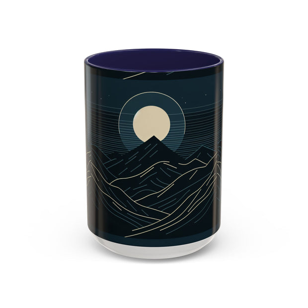 Mountain Moon Accent Coffee Mug, Cozy Mug for Coffee Lovers, Gifts for Nature Enthusiasts, Perfect for Home or Office, Ideal for Relaxation