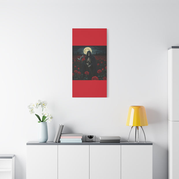 Gothic Rose Grim Reaper Canvas Wall Art