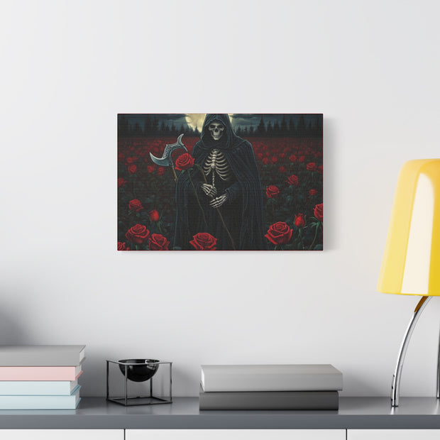 Gothic Rose Grim Reaper Canvas Wall Art