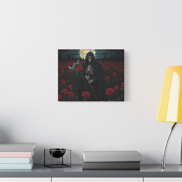 Gothic Rose Grim Reaper Canvas Wall Art