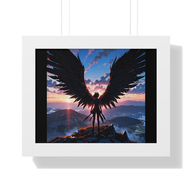 Epic Angel Wings Framed Horizontal Poster - Inspirational Wall Art for Home & Office Decor