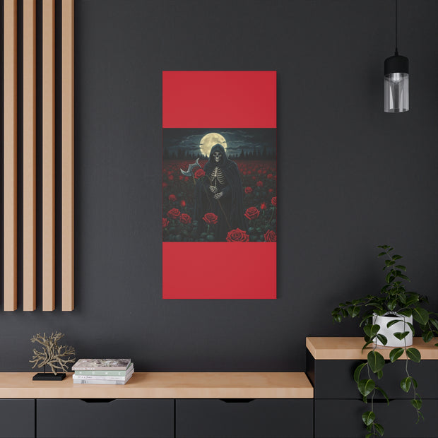 Gothic Rose Grim Reaper Canvas Wall Art